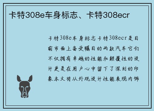 卡特308e车身标志、卡特308ecr